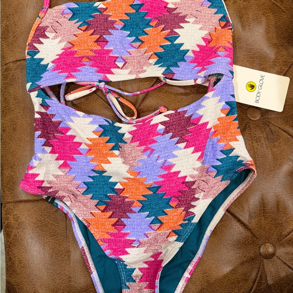Body Glove Cutout One-Piece Swimsuit - Multicolor Aztec Print
